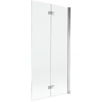 Mexen Mist badwand 2-delig rechts 90 x 150 , transparant, chroom - 8A9-090-002-01-00-P