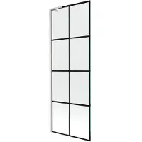 Mexen Next L badwand 1-delig 70 x 150 , zwart raster, geborsteld nikkel - 895-070-000-03-77-97