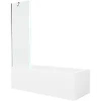 Mexen Cubik rechthoekig bad 150 x 70 met ombouw en 1-delige douchewand 60 , transparant, chroom - 550315070X9506000001