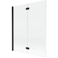 Mexen Mist douchescherm 2-delig links 140 x 150 , transparant, zwart - 8A9-140-002-70-00-L
