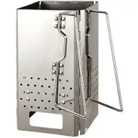 Typecat Draagbare houtskoolstarter, roestvrijstalen barbecuegrill, opvouwbare koolstofkachel voor buiten, vuurverwarmingsgrill