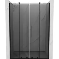 Mexen Velar L Duo schuifdouchedeur 140 , grafiet, zwart - 871-140-003-42-70