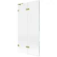 Mexen Lunar L badwand 2-delige links 90 x 150 , transparant, goud geborsteld - 897L-090-100-55-00-L