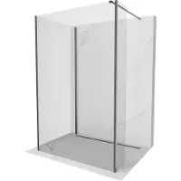Mexen Kioto douchewand Walk-in 140 x 100 x 40 , transparant, geborsteld gun grijs - 800-140-100-221-66-00-040
