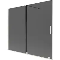 Mexen Velar badwand 2-delige schuifdeur 180 x 150 , grafiet, geborsteld nikkel - 896-180-000-41-97