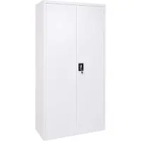 MCW Dossierkast -H17, stalen kast Kantoorkast Kast, 2 deuren afsluitbaar metaal ~ 185x90x40cm wit