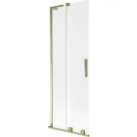Mexen Velar L badwandpaneel 2-delig schuifbaar 70 x 150 cm, matglas, goud - 896-070-003-31-50