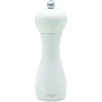 Bisetti Rimini 18 cm / 7 inch witte beukenhouten pepermolen met verstelbare koolstofmolen, gemaakt in Itali?