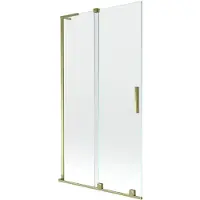 Mexen Velar L badwand scherm 2-delige verschuifbaar 100 x 150 , transparant, goud - 896-100-003-01-50