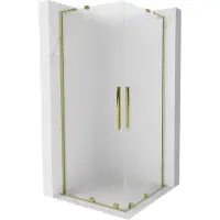Mexen Velar L Duo schuifdouchecabine 80 x 80 , matglas, goud - 871-080-080-02-33-50