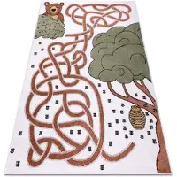 Rugsx Tapijt FUN Honey voor kinderen, beer, bijen room 140x190 cm