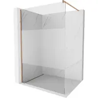 Mexen Kioto douchewand Walk-in 70 x 200 , transparant/frost 8 mm, geborsteld koper - 800-070-101-65-35