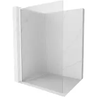 Mexen Kioto L douchewand Walk-in 90 x 200 , strepen, wit - 800-090-103-20-09