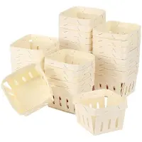 Jojomino Kleine Houten Bessenmand, Vierkante Geventileerde Mand, Groente- en Fruitmand, Bulkopslagcontainers