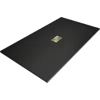 Mexen Hugo rechthoekige douchebak SMC 150 x 100 , zwart, gouden afdekking - 42701015-G