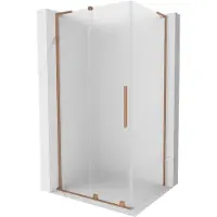 Mexen Velar L douchecabine schuifdeur 100 x 80 , ijsvrij, geborsteld koper - 871-100-080-33-65