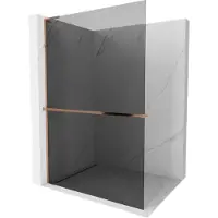 Mexen Kioto+ L douchewand met plank Walk-in 90 x 200 , grafiet, roze goud - 800-090-123-60-40
