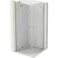 Mexen Mist halfronde douchecabine draaideur 90 x 90 , transparant, goud - 8A33-090-090-50-00