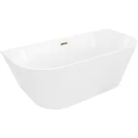 Mexen Oris vrijstaande gegroefde wandbad 170 x 80 , wit, overloop roze goud - 52871708000-60