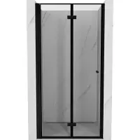 Mexen Mist-F opvouwbare douchedeur links 60 , zwart frame, zwart - 8A6-060-000-70-70-L