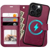 Ocase voor iPhone 16 Pro hoesje Afneembare portemonnee-hoes met kaarthouder [2 in 1] PU lederen flip-foliohoes met RFID-blokkeerstandaard Polsband Sc