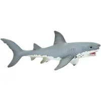 Safari Speeldier Witte Haai Junior 18 X 7,5 Cm Wit/grijs