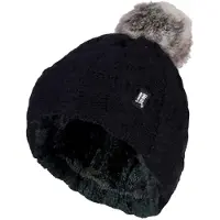 Heat Holder - Thermische pomponhoed voor dames - Zwart
