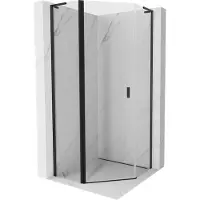 Mexen Mist L vijfhoekige douchecabine scharnierend 90 x 90 , transparant, zwart - 8A8L-090-090-70-00