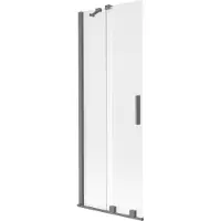 Mexen Velar badwand tweevleugelige schuifdeur 75 x 150 cm, matglas, gun metal - 896-075-000-31-95