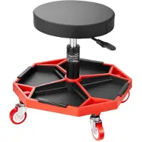 OEM Werkstoel - - XF8308 - Mobiel op Wielen - In hoogte verstelbaar - Rood