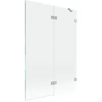 Mexen Lunar 2-delige badwand rechts 120 x 150 , transparant, geborsteld nikkel - 897-120-100-97-00-P
