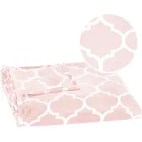Springos Plaid | Sprei | Bankdeken | Deken | 200 x 220 cm | Pluche | Roze | Marokkaanse klaver