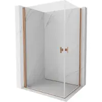 Mexen Mist-B Duo draaideur douchecabine 95 x 75 , transparant, geborsteld koper - 8A2-095-075-65-00