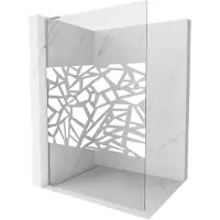 Mexen Kioto L Douchewand Walk-in 90 x 200 , wit patroon, chroom - 800-090-103-01-85