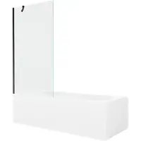 Mexen Vega rechthoekig bad 180 x 80 met omkasting en 1-delige schuifwand 90 , transparant, zwart - 550118080X9509000070