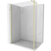 Mexen Kioto douchewand Walk-in 110 x 30 , transparant, goud geborsteld - 800-110-212-55-00-030