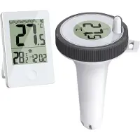 Torribaly Zwembadthermometer, drijvend, gemakkelijk af te lezen, digitaal, voor zwembaden, bubbelbaden, kleine vijvers en aquaria