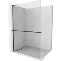 Mexen Kioto+ L douchescherm met plank Walk-in 50 x 200 , transparant, zwart - 800-050-123-70-00