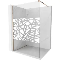 Mexen Kioto douchewand Walk-in 90 x 200 , wit patroon 8 mm, rosé goud - 800-090-101-60-85