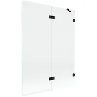Mexen Lunar douchewand 2-vleugelig rechts 130 x 150 , transparant, zwart - 897-130-100-70-00-P