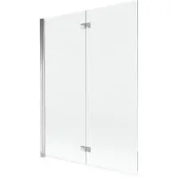 Mexen Mist badwand 2-delig links 130 x 150 , transparant, chroom - 8A9-130-002-01-00-L