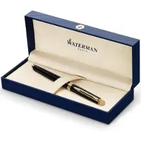 Waterman Hémisphère rollerballpen | glanzend zwart met 23-karaats gouden trim | fijne punt | zwarte inkt | geschenkverpakking