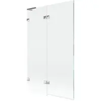 Mexen Lunar L badwand 2-delig links 110 x 150 , transparant, chroom - 897L-110-100-01-00-L