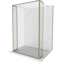 Mexen Kioto vrijstaande douchewand 130 x 30 x 30 , zwart frame, goud - 800-130-030-222-50-70-030