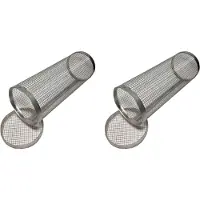 Tlily 2x BBQ Gerookt Net Barbecue Cilinder Roestvrijstalen Rooster Kampvuur Emmer Kamperen Picknick 30cm