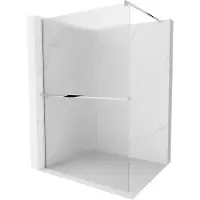 Mexen Kioto+ douchewand met plank Walk-in 80 x 200 , strepen, chroom - 800-080-121-01-09