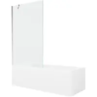 Mexen Cubik rechthoekig bad 170 x 70 met omhulsel en 1-vleugelig scherm 100 , transparant, chroom - 550317070X9510000001