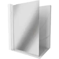 Mexen Kioto L douchewand Walk-in 100 x 200 , spiegel, wit - 800-100-103-20-50