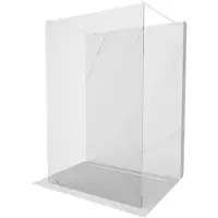 Mexen Kioto vrijstaande douchewand 125 x 200 , transparant 8 mm, wit - 800-125-002-20-00