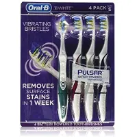 Oral-B Oral B 3D White Luxe 4 stuks Pulsar batterij-aangedreven tandenborstels